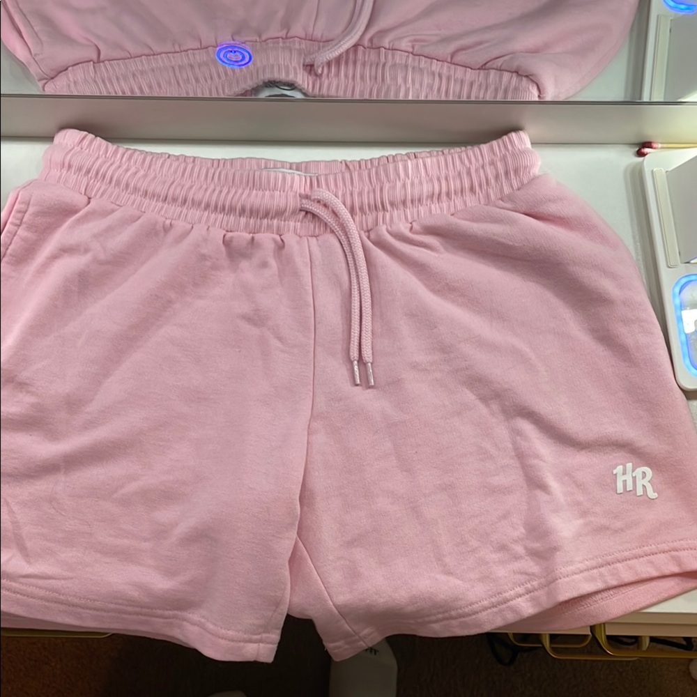 Hard Rock Cafe Pink Athletic Shorts with Elastic Waistband